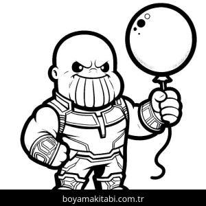 Thanos boyama sayfası – eğlenceli etkinlik, el becerilerini geliştirir