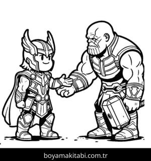 Thanos boyama sayfası – çizgi film temalı, basit çizim