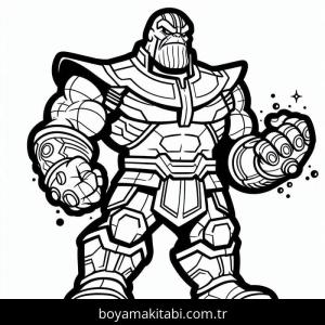 Thanos boyama sayfası – sanatsal çalışma, çocuklar için