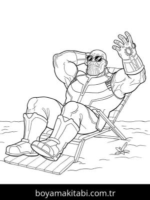 Thanos boyama sayfası – sanatsal çalışma, çocuklar için