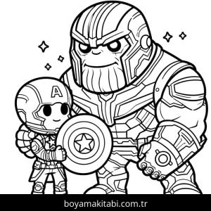 Thanos boyama sayfası – çocuk aktivitesi, PDF indir