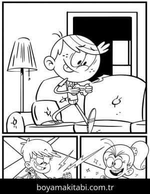 The Loud House boyama sayfası – keyifli zaman, renkli çizimler