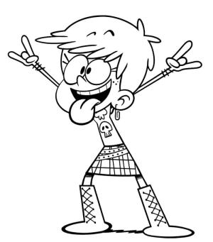 The Loud House boyama sayfası,  coloring page, The Loud House dan Luna Loud’un görüntüsü, 