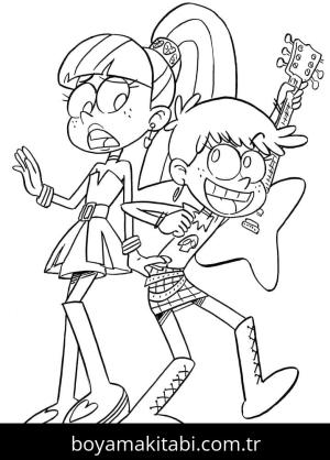 The Loud House boyama sayfası – çizgi film temalı, basit çizim