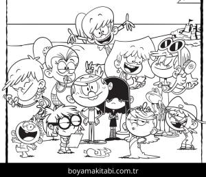The Loud House boyama sayfası – çocuklar için, çizgi film temalı