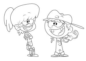 The Loud House boyama sayfası,  coloring page, The Loud House dan Lynn ve Lana, 