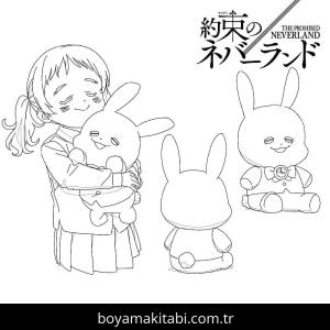 The Promised Neverland boyama sayfası – yaratıcılığı geliştirir, keyifli zaman