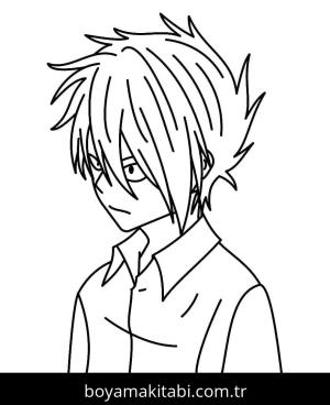 The Promised Neverland boyama sayfası – basit çizim, kolay boyama