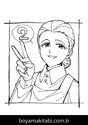 The Promised Neverland boyama sayfası – PDF indir, sevimli karakter