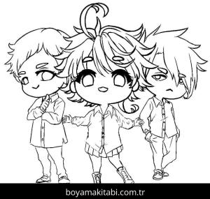 The Promised Neverland boyama sayfası – eğitici aktivite, yaratıcılık