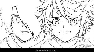 The Promised Neverland boyama sayfası – renkli çizimler, okul öncesi