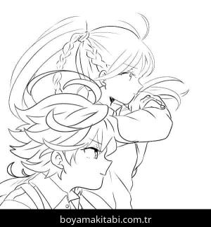 The Promised Neverland boyama sayfası – evde etkinlik, ücretsiz yazdır
