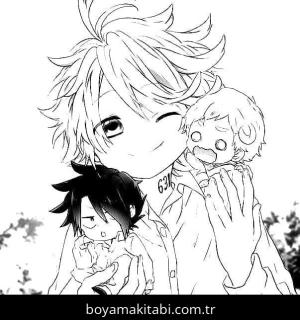 The Promised Neverland boyama sayfası – okul öncesi, evde etkinlik