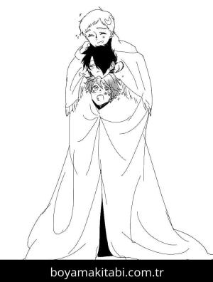 The Promised Neverland boyama sayfası – ücretsiz yazdır, boyama etkinliği