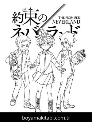 The Promised Neverland boyama sayfası – PDF indir, sevimli karakter