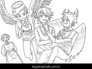 The Promised Neverland boyama sayfası – eğitici aktivite, yaratıcılık