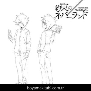 The Promised Neverland boyama sayfası – çocuk aktivitesi, PDF indir