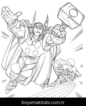 Thor boyama sayfası – yaratıcılık, eğlenceli etkinlik