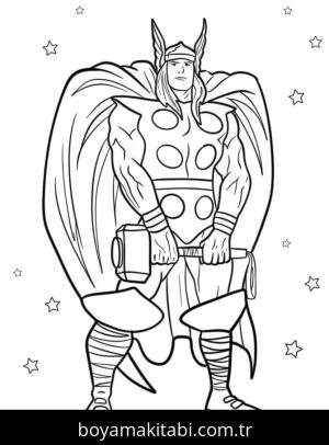 Thor boyama sayfası – PDF indir, sevimli karakter