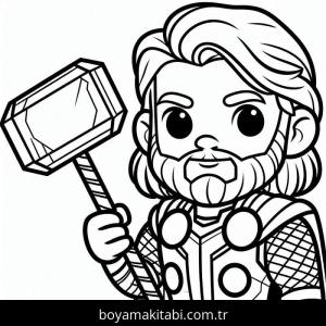 Thor boyama sayfası – çocuklar için, çizgi film temalı