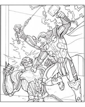 Thor boyama sayfası,  coloring page, Thor Vs Ultron, 