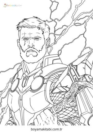 Thor boyama sayfası – keyifli zaman, renkli çizimler