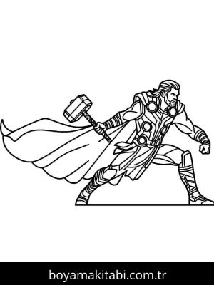Thor boyama sayfası – kolay boyama, eğitici aktivite