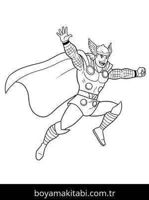 Thor boyama sayfası – sanatsal çalışma, çocuklar için
