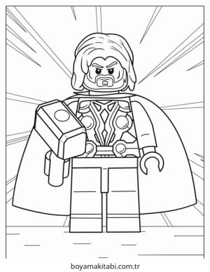 Thor boyama sayfası – çizgi film temalı, basit çizim