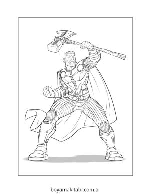 Thor boyama sayfası – eğitici aktivite, yaratıcılık