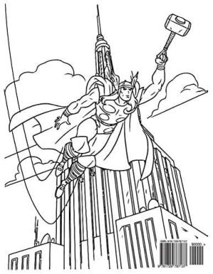 Thor boyama sayfası,  coloring page, Asgard’da Uçan Thor, 