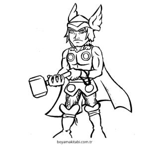 Thor boyama sayfası – sanatsal çalışma, çocuklar için