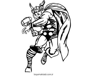 Thor boyama sayfası – basit çizim, kolay boyama
