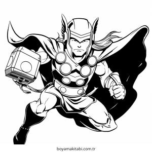 Thor boyama sayfası – basit çizim, kolay boyama