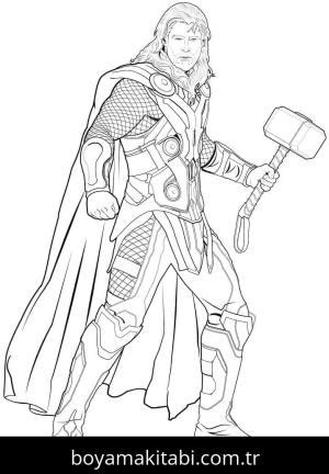 Thor boyama sayfası – evde etkinlik, ücretsiz yazdır