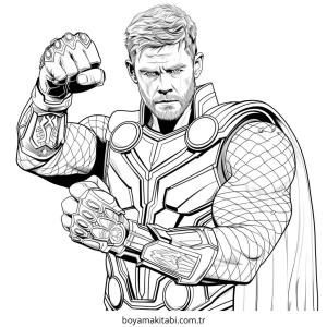 Thor boyama sayfası – boyama etkinliği, çocuk aktivitesi