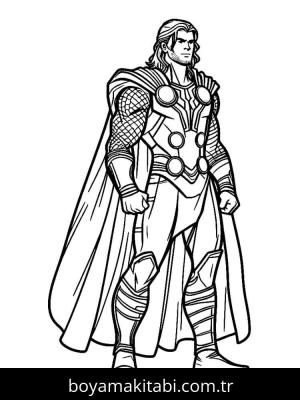 Thor boyama sayfası – eğlenceli etkinlik, el becerilerini geliştirir
