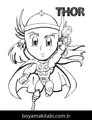Thor boyama sayfası – boyama çalışması, yaratıcılığı geliştirir
