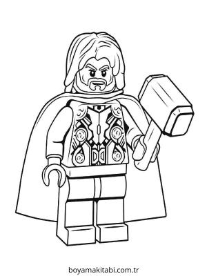 Thor boyama sayfası – çizgi film temalı, basit çizim