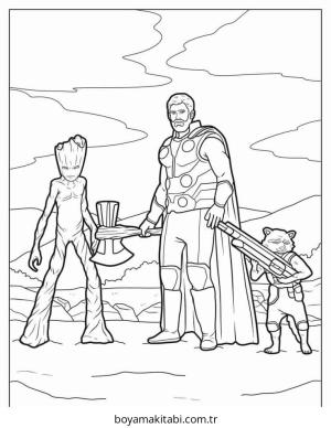 Thor boyama sayfası – el becerilerini geliştirir, boyama çalışması