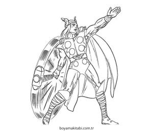 Thor boyama sayfası – boyama çalışması, yaratıcılığı geliştirir