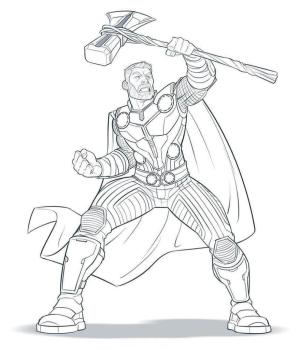 Thor boyama sayfası,  coloring page, Thor Tutan Balta, 