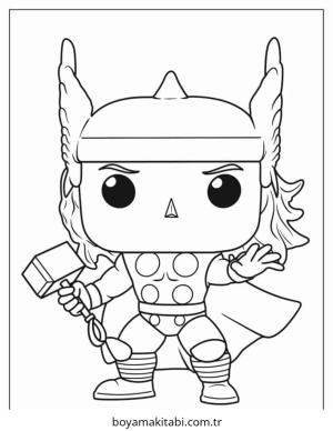 Thor boyama sayfası – renkli çizimler, okul öncesi