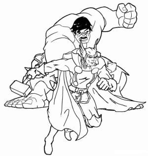 Thor boyama sayfası,  coloring page, Thor ve Hulk, 