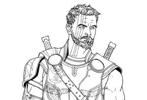 Thor boyama sayfası,  coloring page, Thor Ragnarok’taki Thor Yakışıklı, 