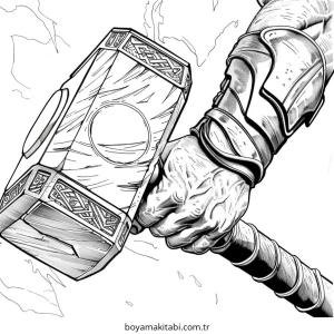 Thor boyama sayfası – el becerilerini geliştirir, boyama çalışması
