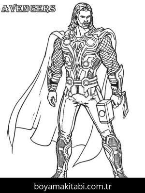 Thor boyama sayfası – boyama çalışması, yaratıcılığı geliştirir