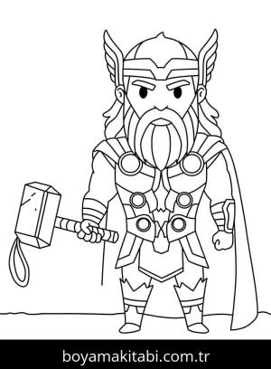 Thor boyama sayfası – el becerilerini geliştirir, boyama çalışması