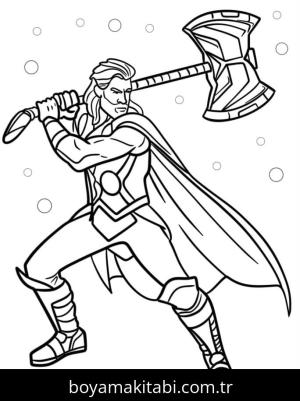 Thor boyama sayfası – ücretsiz yazdır, boyama etkinliği