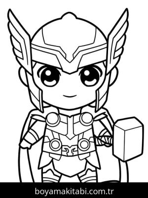 Thor boyama sayfası – boyama etkinliği, çocuk aktivitesi